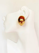 Load image into Gallery viewer, CHANEL JUMBO MATELASSÉ VINTAGE COCO CRUSH RUNWAY HOOP EARRINGS 1993 A