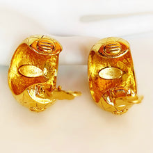 Load image into Gallery viewer, CHANEL JUMBO MATELASSÉ VINTAGE COCO CRUSH RUNWAY HOOP EARRINGS 1993 A