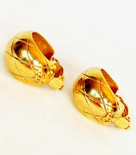 Load image into Gallery viewer, CHANEL JUMBO MATELASSÉ VINTAGE COCO CRUSH RUNWAY HOOP EARRINGS 1993 A