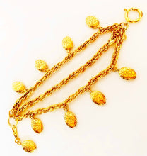 Load image into Gallery viewer, CHANEL 3-STRAND LOGO-INTENSE DANGLING "PEBBLE" CHARM BRACELET PRISTINE