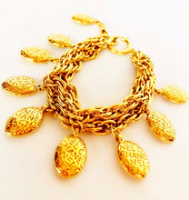 Load image into Gallery viewer, CHANEL 3-STRAND LOGO-INTENSE DANGLING "PEBBLE" CHARM BRACELET PRISTINE