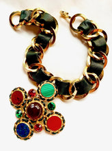 Load image into Gallery viewer, CHANEL RARE COUTURE GRIPOIX POURED GLASS GENUINE GEMSTONE 1995 BROOCH