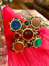 Load image into Gallery viewer, CHANEL RARE COUTURE GRIPOIX POURED GLASS GENUINE GEMSTONE 1995 BROOCH
