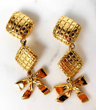 Load image into Gallery viewer, CHANEL COQUETTE BOW MATLASSÉ RARE DANGLE EARRINGS