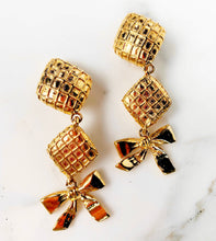 Load image into Gallery viewer, CHANEL COQUETTE BOW MATLASSÉ RARE DANGLE EARRINGS