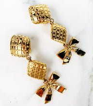 Load image into Gallery viewer, CHANEL COQUETTE BOW MATLASSÉ RARE DANGLE EARRINGS