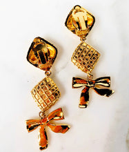 Load image into Gallery viewer, CHANEL COQUETTE BOW MATLASSÉ RARE DANGLE EARRINGS