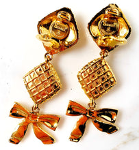 Load image into Gallery viewer, CHANEL COQUETTE BOW MATLASSÉ RARE DANGLE EARRINGS