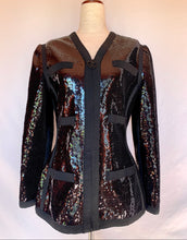 Load image into Gallery viewer, CHANEL ICONIC HISTORIC RUNWAY SEQUIN SCUBA JACKET IN RARE BLACK