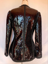 Load image into Gallery viewer, CHANEL ICONIC HISTORIC RUNWAY SEQUIN SCUBA JACKET IN RARE BLACK