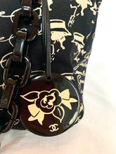 Load image into Gallery viewer, CHANEL MADEMOISELLE COCO RUE CAMBON CANVAS PRINTED HANDBAG WITH CAMELLIA BROOCH AND MIRROR