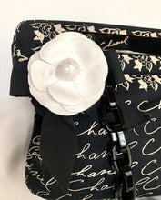 Load image into Gallery viewer, CHANEL MADEMOISELLE COCO RUE CAMBON CANVAS PRINTED HANDBAG WITH CAMELLIA BROOCH AND MIRROR