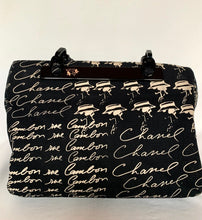 Load image into Gallery viewer, CHANEL MADEMOISELLE COCO RUE CAMBON CANVAS PRINTED HANDBAG WITH CAMELLIA BROOCH AND MIRROR