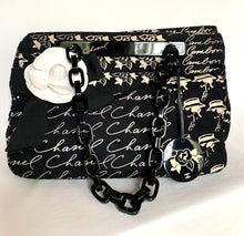 Load image into Gallery viewer, CHANEL MADEMOISELLE COCO RUE CAMBON CANVAS PRINTED HANDBAG WITH CAMELLIA BROOCH AND MIRROR