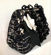 Load image into Gallery viewer, CHANEL MADEMOISELLE COCO RUE CAMBON CANVAS PRINTED HANDBAG WITH CAMELLIA BROOCH AND MIRROR