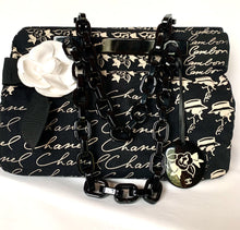Load image into Gallery viewer, CHANEL MADEMOISELLE COCO RUE CAMBON CANVAS PRINTED HANDBAG WITH CAMELLIA BROOCH AND MIRROR