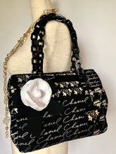 Load image into Gallery viewer, CHANEL MADEMOISELLE COCO RUE CAMBON CANVAS PRINTED HANDBAG WITH CAMELLIA BROOCH AND MIRROR