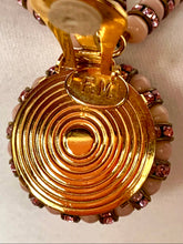 Load image into Gallery viewer, FRANCOISE MONTAGUE XXL LOLITA VINTAGE GRIPOIX ANGEL SKIN PINK GLASS CRYSTAL EARRINGS
