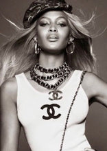 Load image into Gallery viewer, CHANEL ICONIC MASSIVE CC LOGO LEATHER CHAIN VINTAGE BELT NECKLACE 42 inches