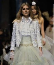 Load image into Gallery viewer, CHANEL RARE RUNWAY SET OF 2 GRIPOIX GLASS HOLOGRAPHIC BRACELETS HAUTE COUTURE