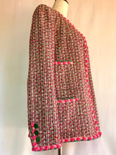 Load image into Gallery viewer, CHANEL CANDY PINK LESAGE FANTASY TWEED CRYSTAL BUTTONS 02P
