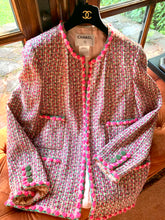 Load image into Gallery viewer, CHANEL CANDY PINK LESAGE FANTASY TWEED CRYSTAL BUTTONS 02P