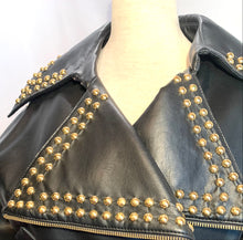 Load image into Gallery viewer, COMPLICE ICONIC RUNWAY 1992 BLACK LEATHER STUD JACKET PRISTINE