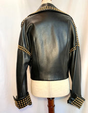 Load image into Gallery viewer, COMPLICE ICONIC RUNWAY 1992 BLACK LEATHER STUD JACKET PRISTINE