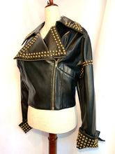 Load image into Gallery viewer, COMPLICE ICONIC RUNWAY 1992 BLACK LEATHER STUD JACKET PRISTINE