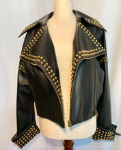 Load image into Gallery viewer, COMPLICE ICONIC RUNWAY 1992 BLACK LEATHER STUD JACKET PRISTINE