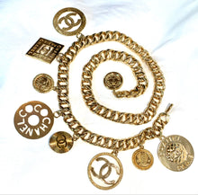 Load image into Gallery viewer, CHANEL MASSIVE LOGO CHARM VINTAGE RUNWAY BELT 40 inch