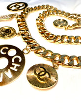 Load image into Gallery viewer, CHANEL MASSIVE LOGO CHARM VINTAGE RUNWAY BELT NECKLACE 41.5 inches