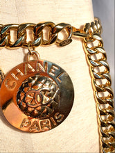 Load image into Gallery viewer, CHANEL MASSIVE LOGO CHARM VINTAGE RUNWAY BELT 40 inch