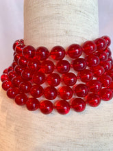 Load image into Gallery viewer, CHANEL RUNWAY GRIPOIX RED GLASS JUMBO BEADS 1992 VINTAGE XXL NECKLACE SAUOTOIR
