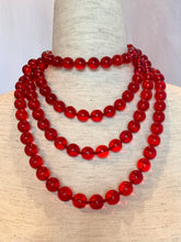 Load image into Gallery viewer, CHANEL RUNWAY GRIPOIX RED GLASS JUMBO BEADS 1992 VINTAGE XXL NECKLACE SAUOTOIR