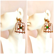 Load image into Gallery viewer, CHANEL ICONIC BIRD CAGE GRIPOIX GLASS BIRDS PEARL EARRINGS
