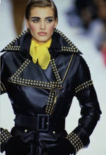 Load image into Gallery viewer, COMPLICE ICONIC RUNWAY 1992 BLACK LEATHER STUD JACKET PRISTINE