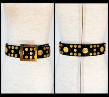 Load image into Gallery viewer, CHANEL INCREDIBLE 81 COIN GILT MEDALLION VINTAGE BELT 35 inch
