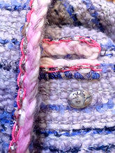 Load image into Gallery viewer, CHANEL LUXURIOUS LESAGE SWEATER KNIT SILK LINED METALLIC TRIM JACKET