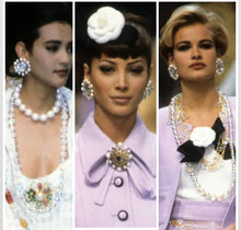 Load image into Gallery viewer, CHANEL MASSIVE HOLOGRAPHIC MOLTEN GRIPOIX GLASS PEARL EARRINGS 1992