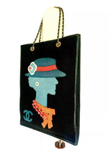 Load image into Gallery viewer, CHANEL RARE VINTAGE COCO GABRIELLE JEWELED, WOOL, LEATHER SHOPPING TOTE