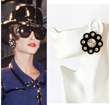 Load image into Gallery viewer, CHANEL MASSIVE LUCITE CRYSTAL FLOWER EARRINGS HAUTE COUTURE 1991