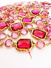Load image into Gallery viewer, CHANEL ORIGINAL CHICKLET HOT PINK CRYSTAL VINTAGE 1981 LONG SAUTOIR