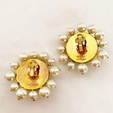 Load image into Gallery viewer, CHANEL MASSIVE HOLOGRAPHIC MOLTEN GRIPOIX GLASS PEARL EARRINGS 1992