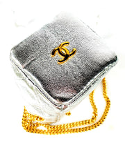 Load image into Gallery viewer, CHANEL MICRO MINI METALLIC SILVER LAMBSKIN VINTAGE BAG NEW WITH TAGS