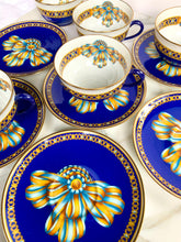 Load image into Gallery viewer, SET/6 HERMES COCARDE DE SOIE TEA COFFEE BREAKFAST CUP SAUCER SET 80s LIMOGES NEW