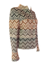 Load image into Gallery viewer, CHANEL RUNWAY CHEVRON TWEED JACKET SKIRT 2 PIECE SET 2005 AUTUMN