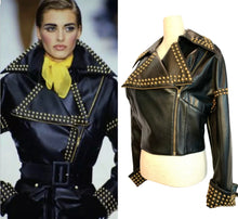 Load image into Gallery viewer, COMPLICE ICONIC RUNWAY 1992 BLACK LEATHER STUD JACKET PRISTINE