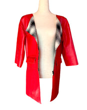Load image into Gallery viewer, CHANEL FIRE ENGINE RED LAMBSKIN SILK LINED RUNWAY JACKET 2013 SPRING