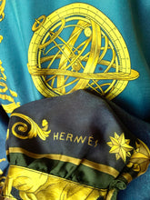 Load image into Gallery viewer, HERMÈS 1991 COSMOS SILK TWILL RUNWAY VINTAGE SCARF BOMBER PARKA HOODED JACKET